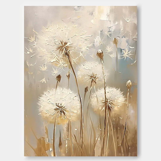Tableau de pissenlits sur toile