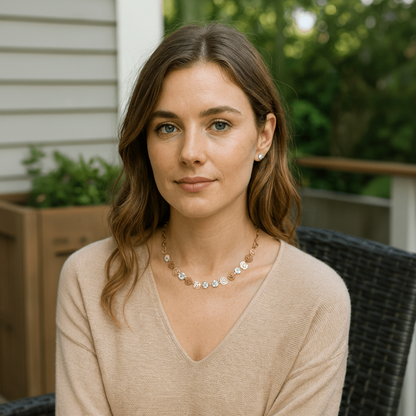 Choker and earrings with green stones