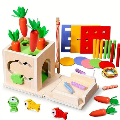 Dřevěná Montessori hračka 8 v 1