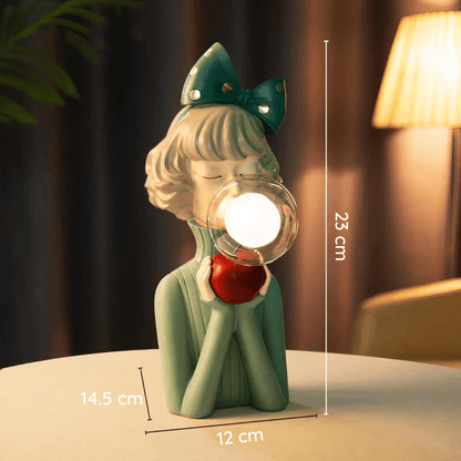 Table lamp with a shade and USB port
