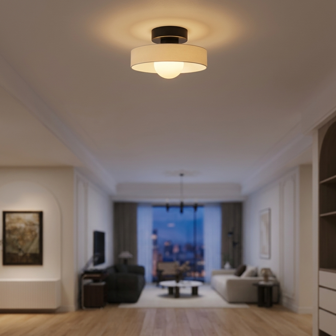 Lampa sufitowa tekstylny abażur