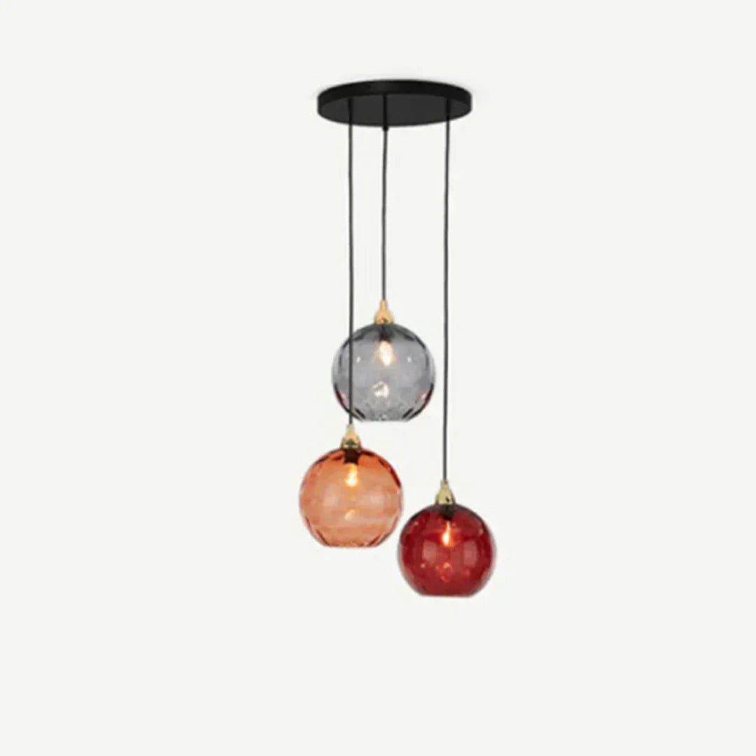 Lampe suspendue triple en verre