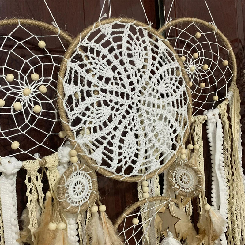 Capteurs de rêves en macramé avec lune (5 pièces)