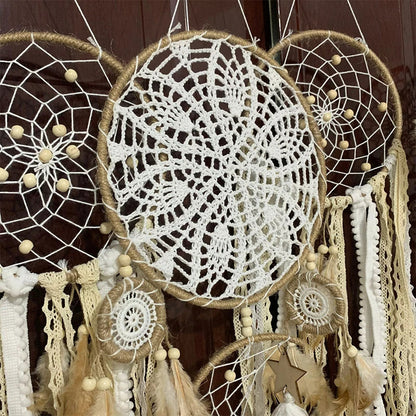 Capteurs de rêves en macramé avec lune (5 pièces)