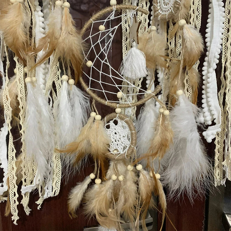 Capteurs de rêves en macramé avec lune (5 pièces)