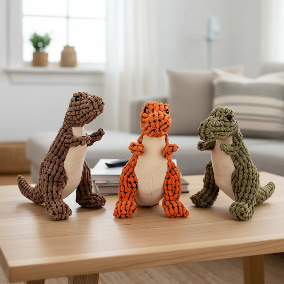 Jouet à mâcher pour chien en forme de dinosaure
