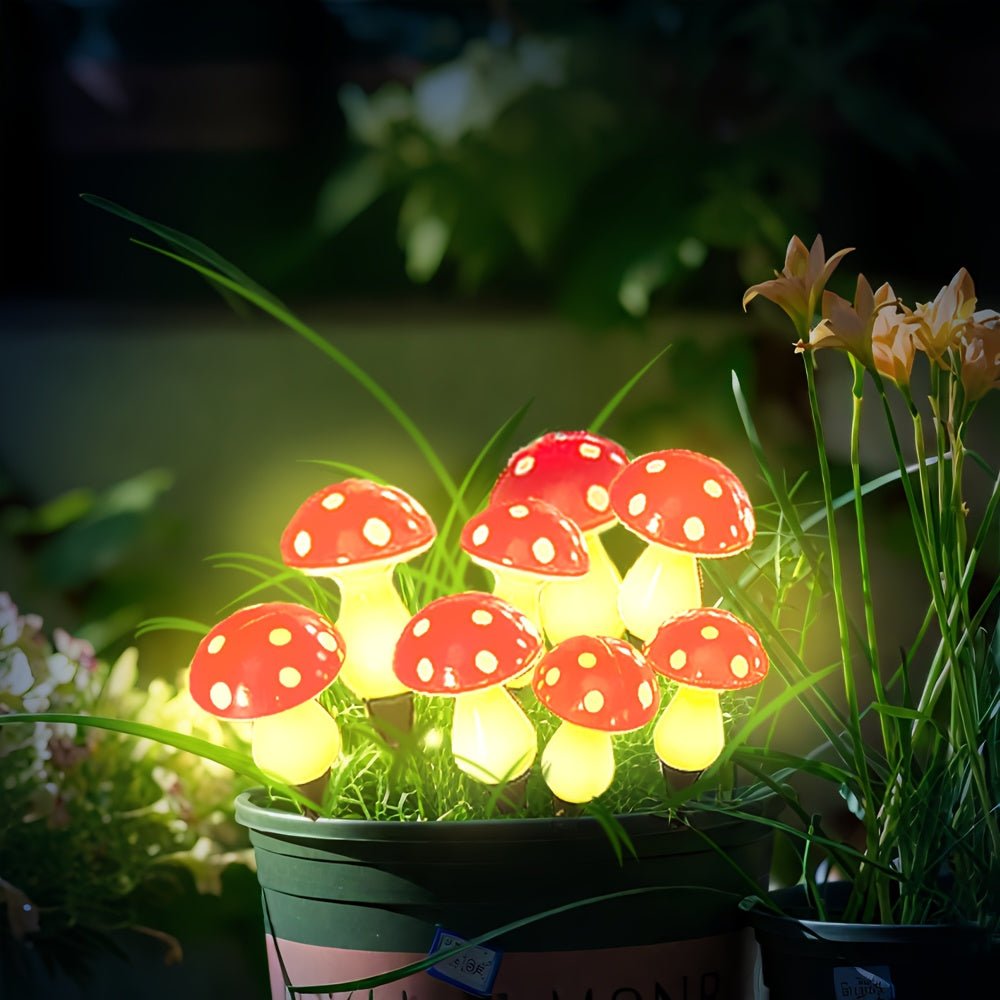 Mushroom-shaped solar garden lamp