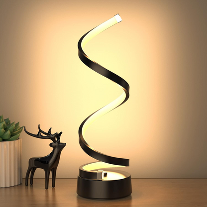 Spiral table lamp with touch control