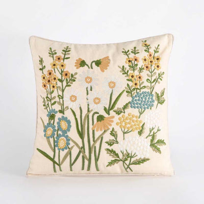 Floral linen pillowcase