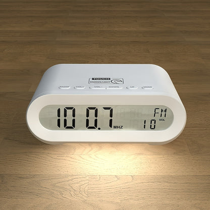 Digital alarm clock with FM radio