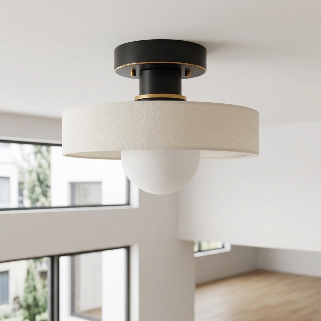 Lampa sufitowa tekstylny abażur