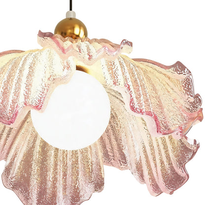 Lampa wisząca kwiatowy klosz