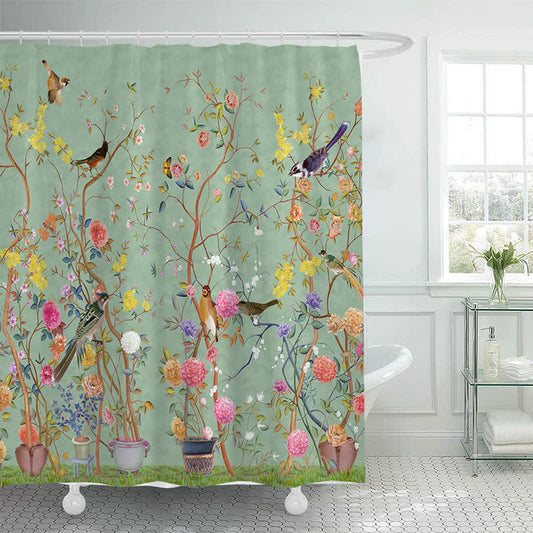 Shower curtain with a decorative pattern