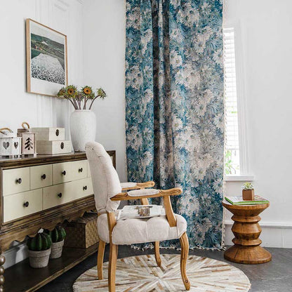 Boho floral curtain with tassels