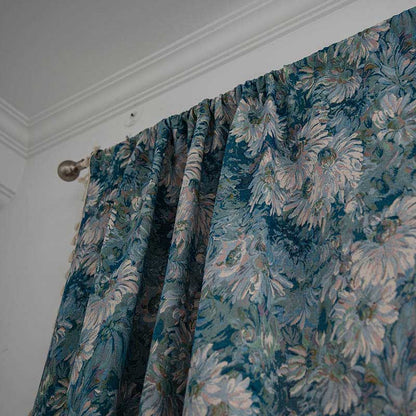 Boho floral curtain with tassels