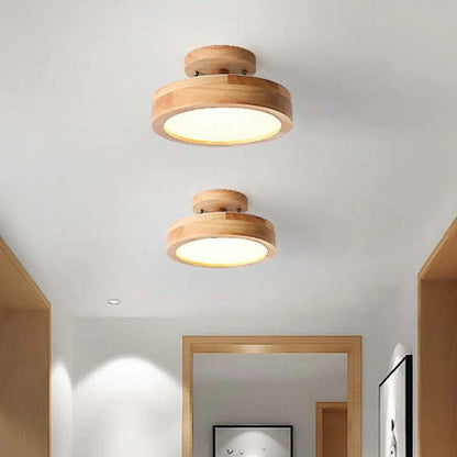 Lampa sufitowa drewniana z ściemnianiem