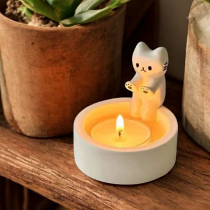 Bougeoir décoratif en forme de chat