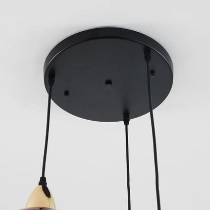 Lampe suspendue triple en verre