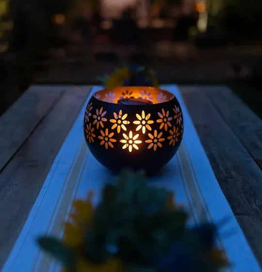 Ceramic candle holder with a dimmer switch