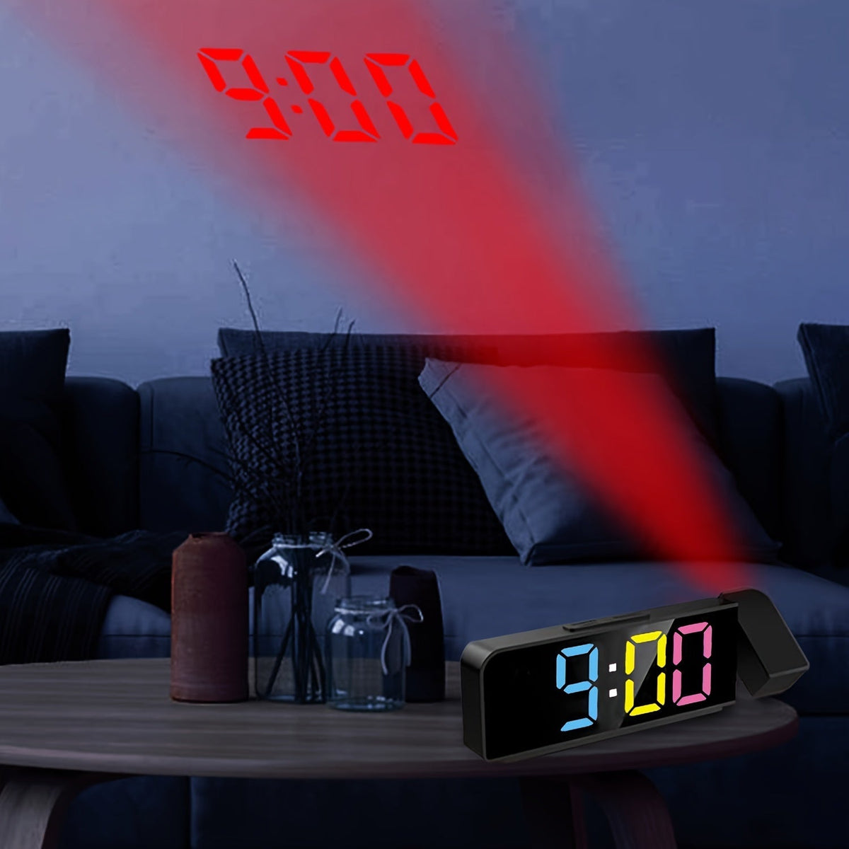 Budzik z projektorem i temperaturą