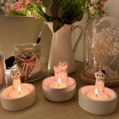 Bougeoir décoratif en forme de chat