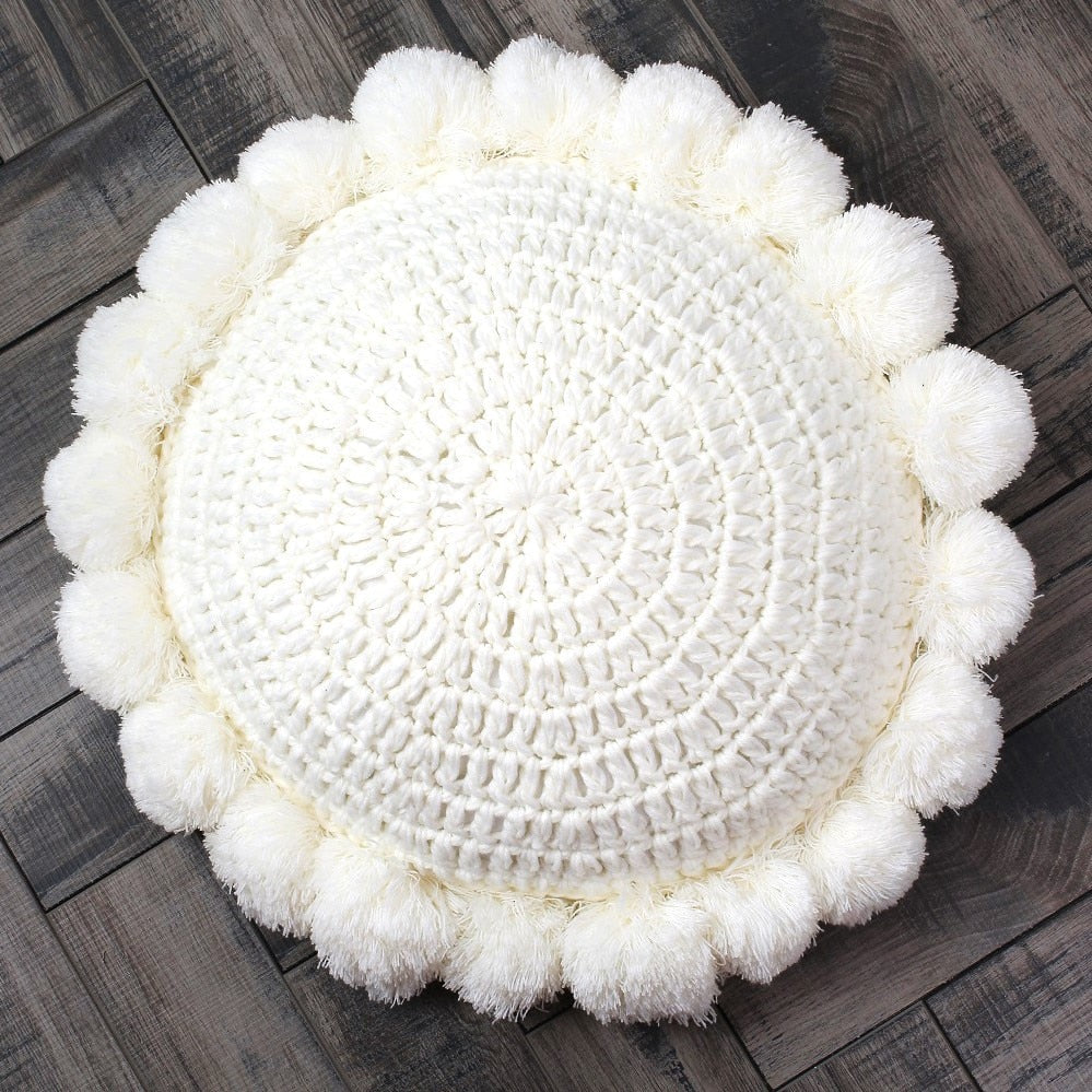 Pletený dekorativní polštář 45 cm