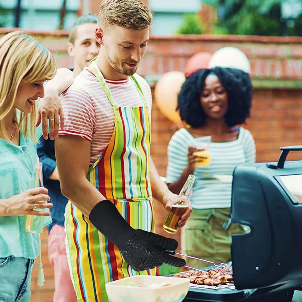Heat-resistant grill gloves