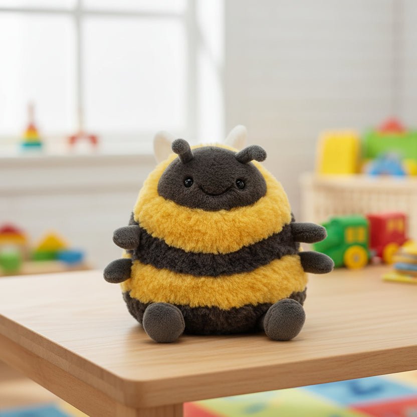 Bee plush toy, 16 cm