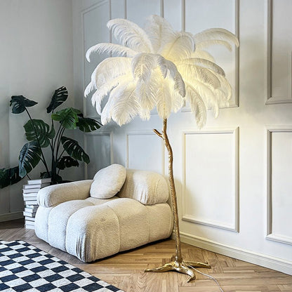 Lampa podłogowa z piórami 3 tryby