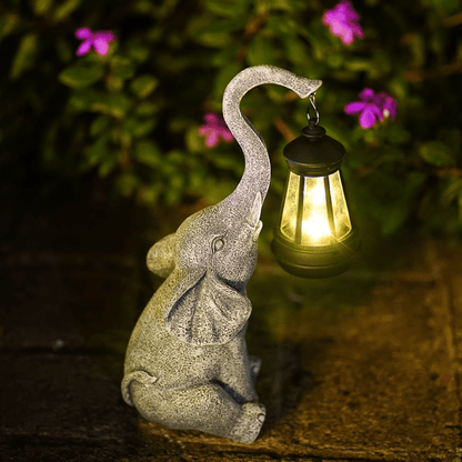 Solar elephant-shaped garden lamp