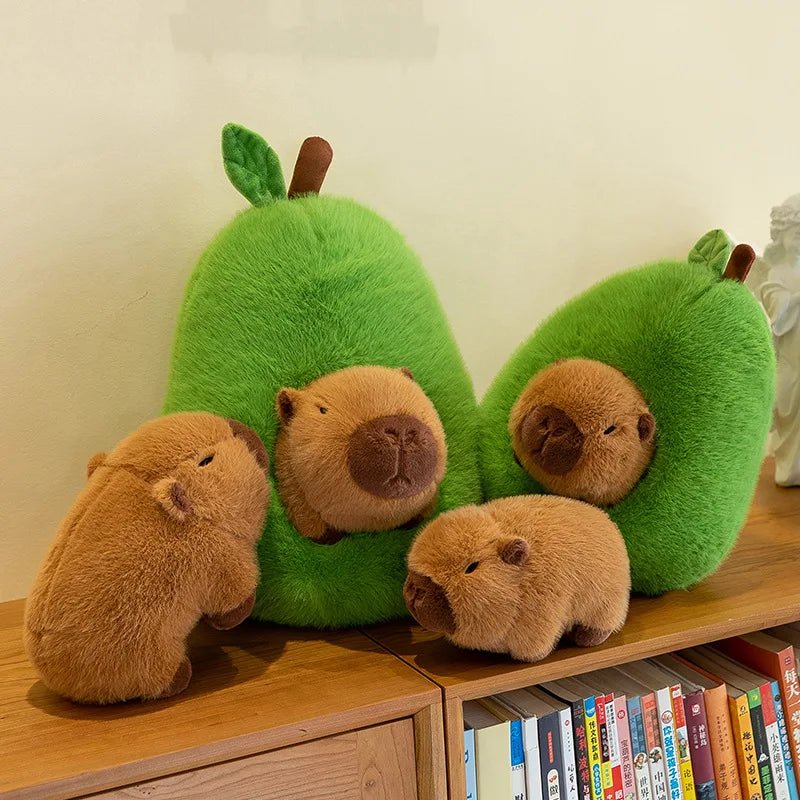 Peluche 2-en-1 avocat et capybara