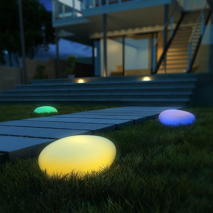 Ogrodowa lampa kamienna z pilotem RGB