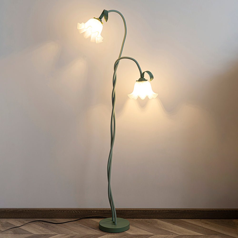 Lampa podłogowa z motywem kwiatowym