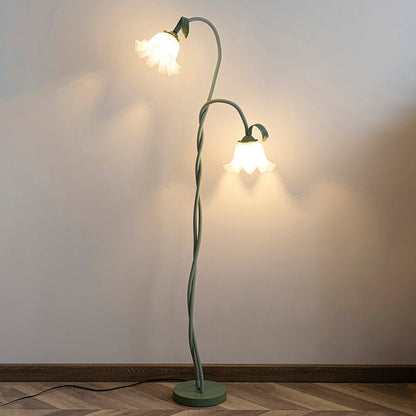 Lampa podłogowa z motywem kwiatowym