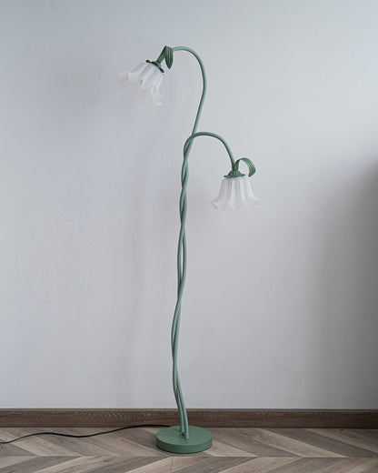 Lampa podłogowa z motywem kwiatowym