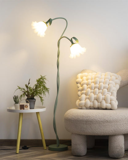 Lampa podłogowa z motywem kwiatowym