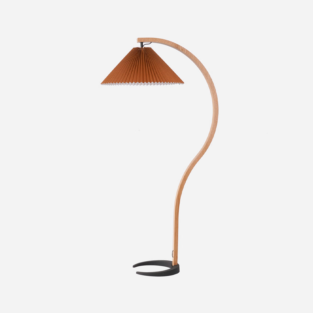 Stojací lampa s bukovým dřevem
