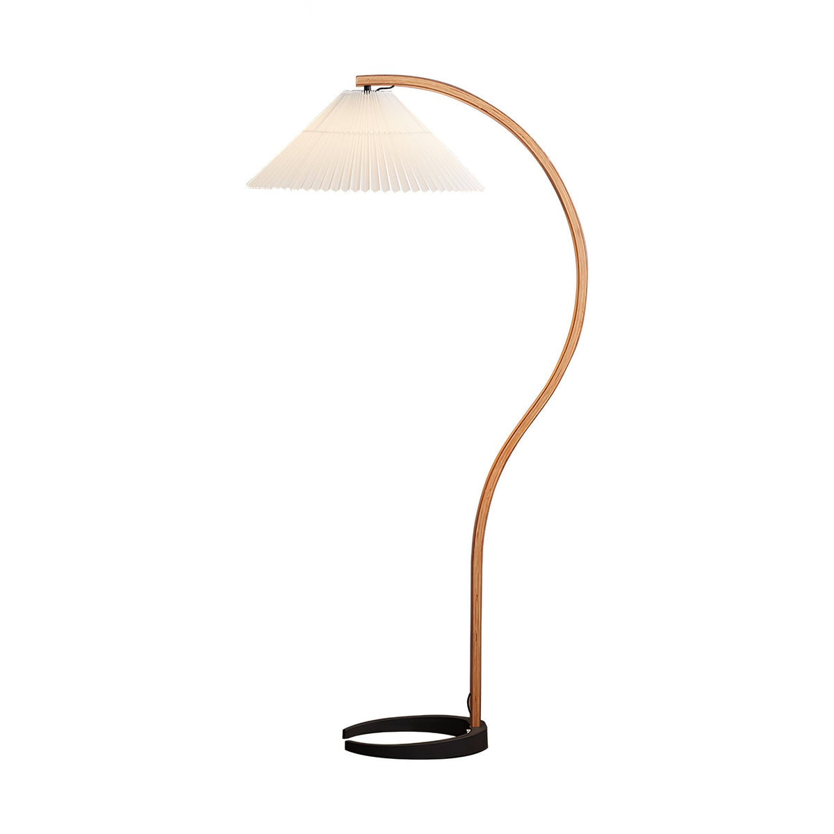 Stojací lampa s bukovým dřevem