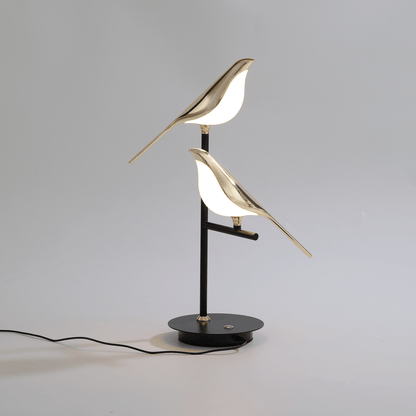 Lampka biurkowa LED z dekoracją ptaka