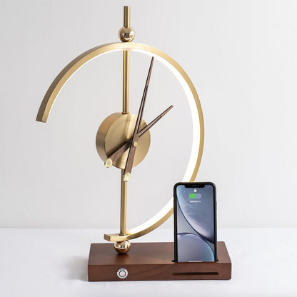 LED table lamp with clock and Qi charging