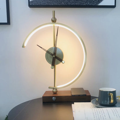 LED table lamp with clock and Qi charging