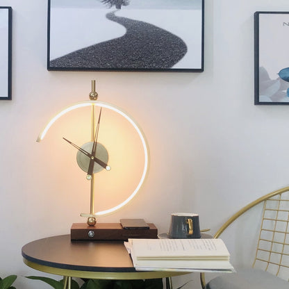 LED table lamp with clock and Qi charging