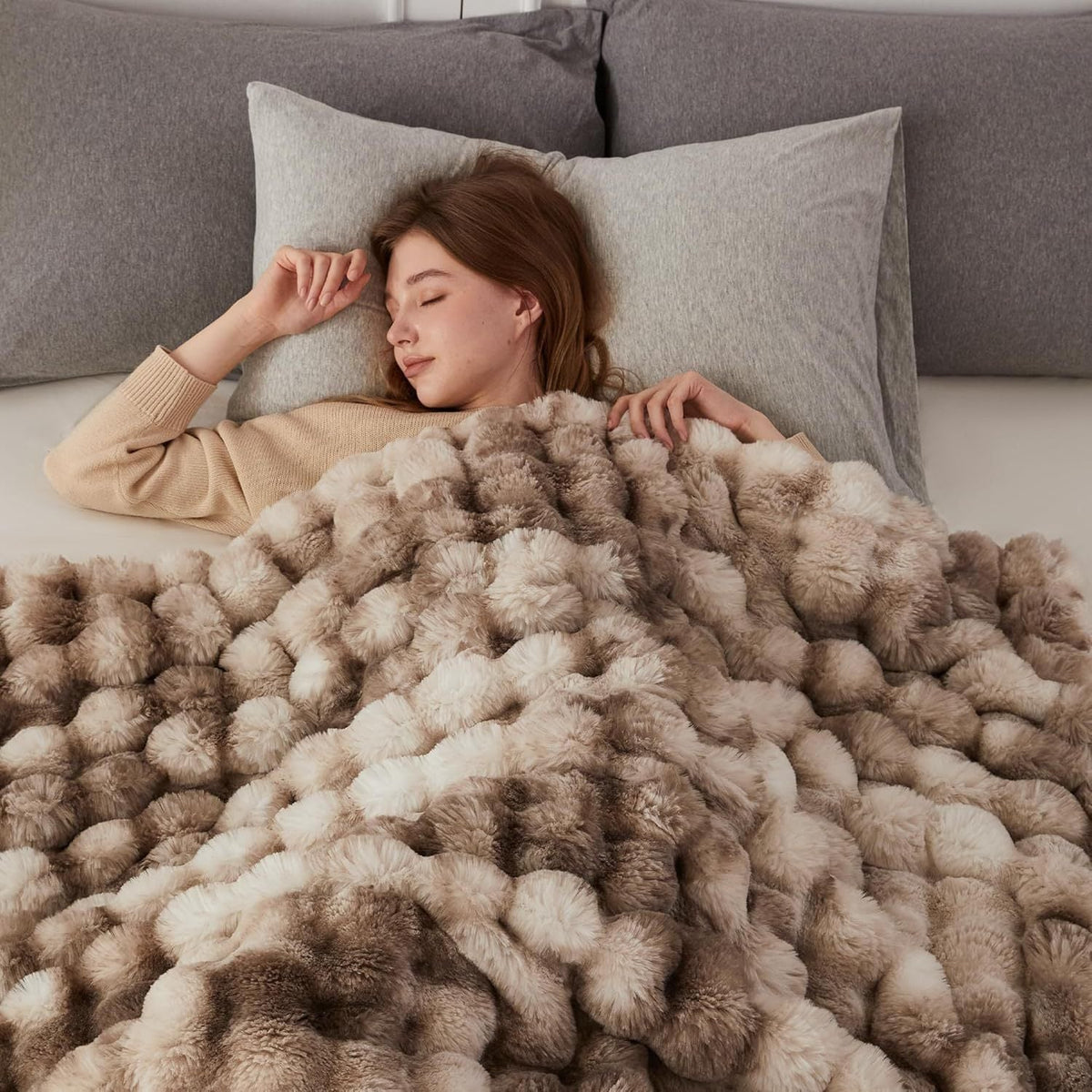Bubble Faux Fur Blanket