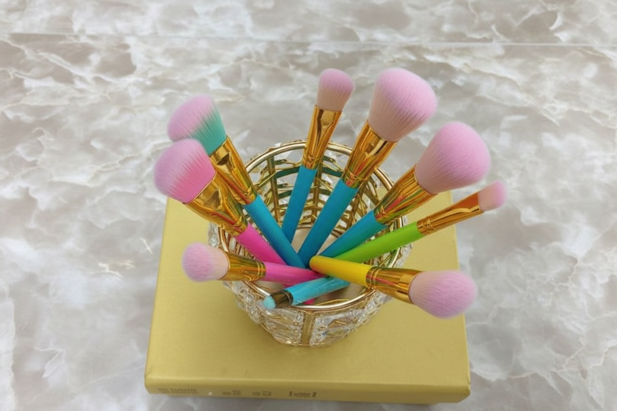 Beaded brush holder