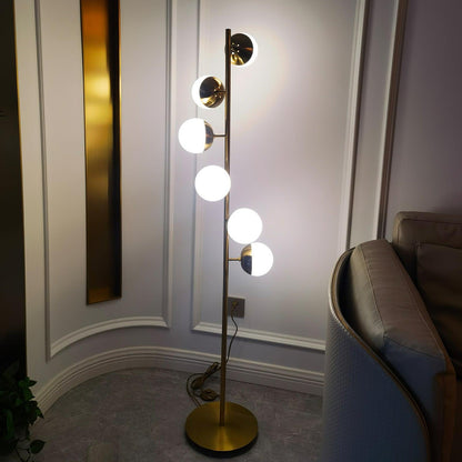 Lampadaire à plusieurs abat-jour en verre