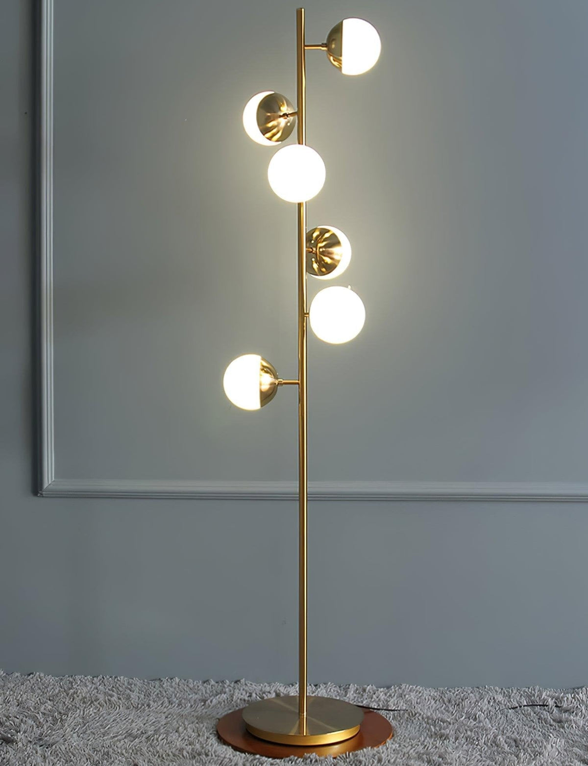 Lampadaire à plusieurs abat-jour en verre