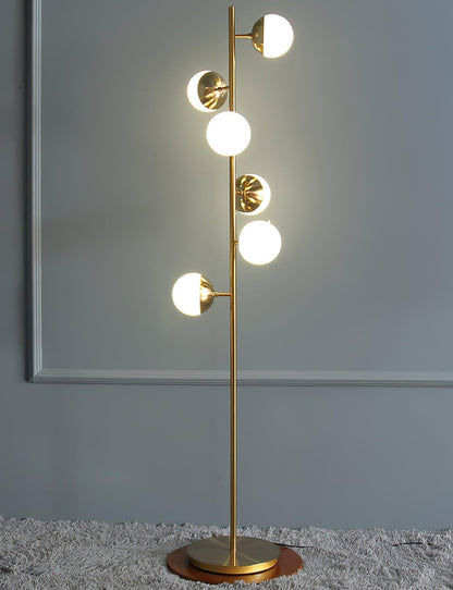 Lampadaire à plusieurs abat-jour en verre