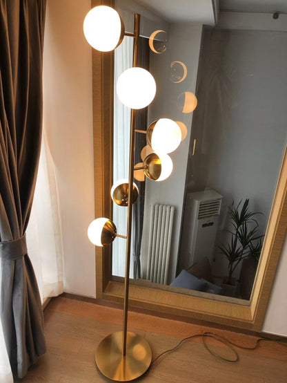 Lampadaire à plusieurs abat-jour en verre