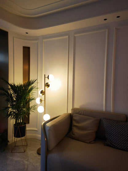 Lampadaire à plusieurs abat-jour en verre