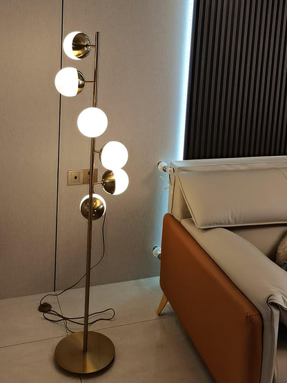 Lampadaire à plusieurs abat-jour en verre